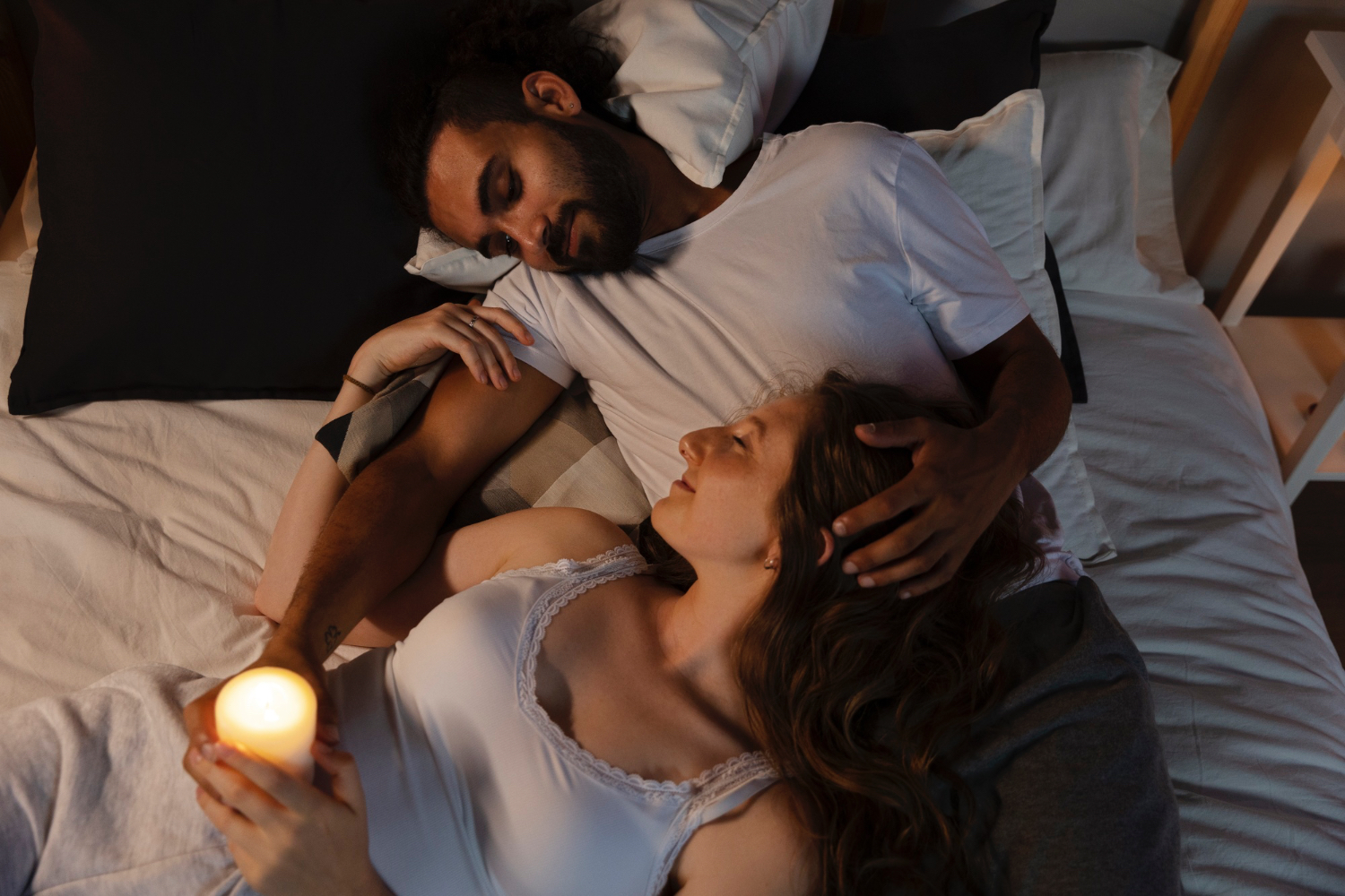 Couple laying
